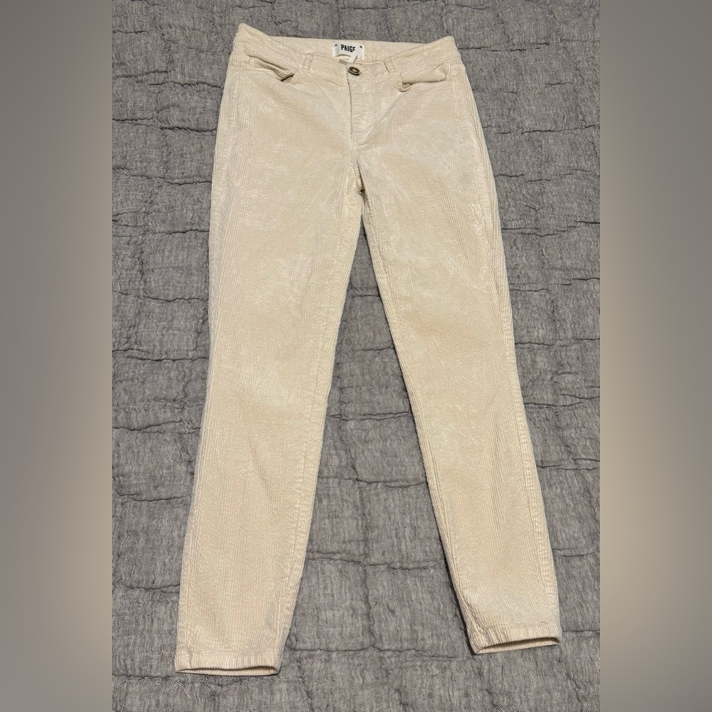 #430 - PAIGE Hoxton Skinny Ankle Corduroy Jeans Ivory, SIZE 27